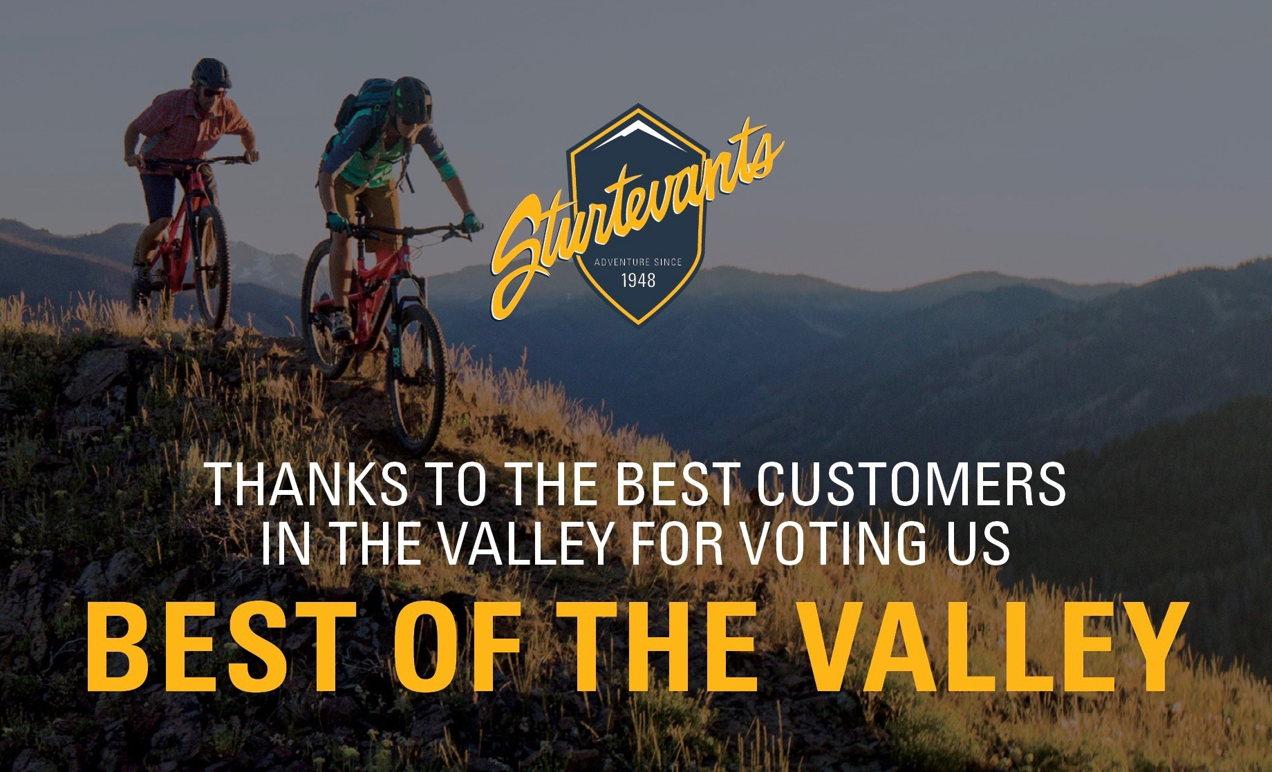 Thanks for Voting Us Best of the Valley Sturtevants